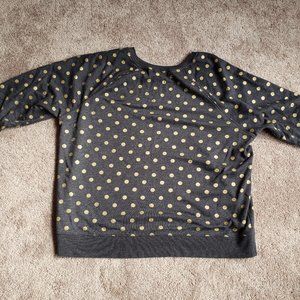 Old Navy Gray & Gold Polka Dot Women's Sweatshirt